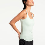 Lolë Organic Cotton Tank Top in green — comfort comes easy with this organic cotton tank top