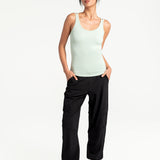 Lolë Organic Cotton Tank Top in green — comfort comes easy with this organic cotton tank top