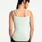 Lolë Organic Cotton Tank Top in green — comfort comes easy with this organic cotton tank top