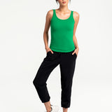 Lolë Organic Cotton Tank Top in Jade green — comfort comes easy with this organic cotton tank top