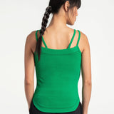 Lolë Organic Cotton Tank Top in Jade green — comfort comes easy with this organic cotton tank top