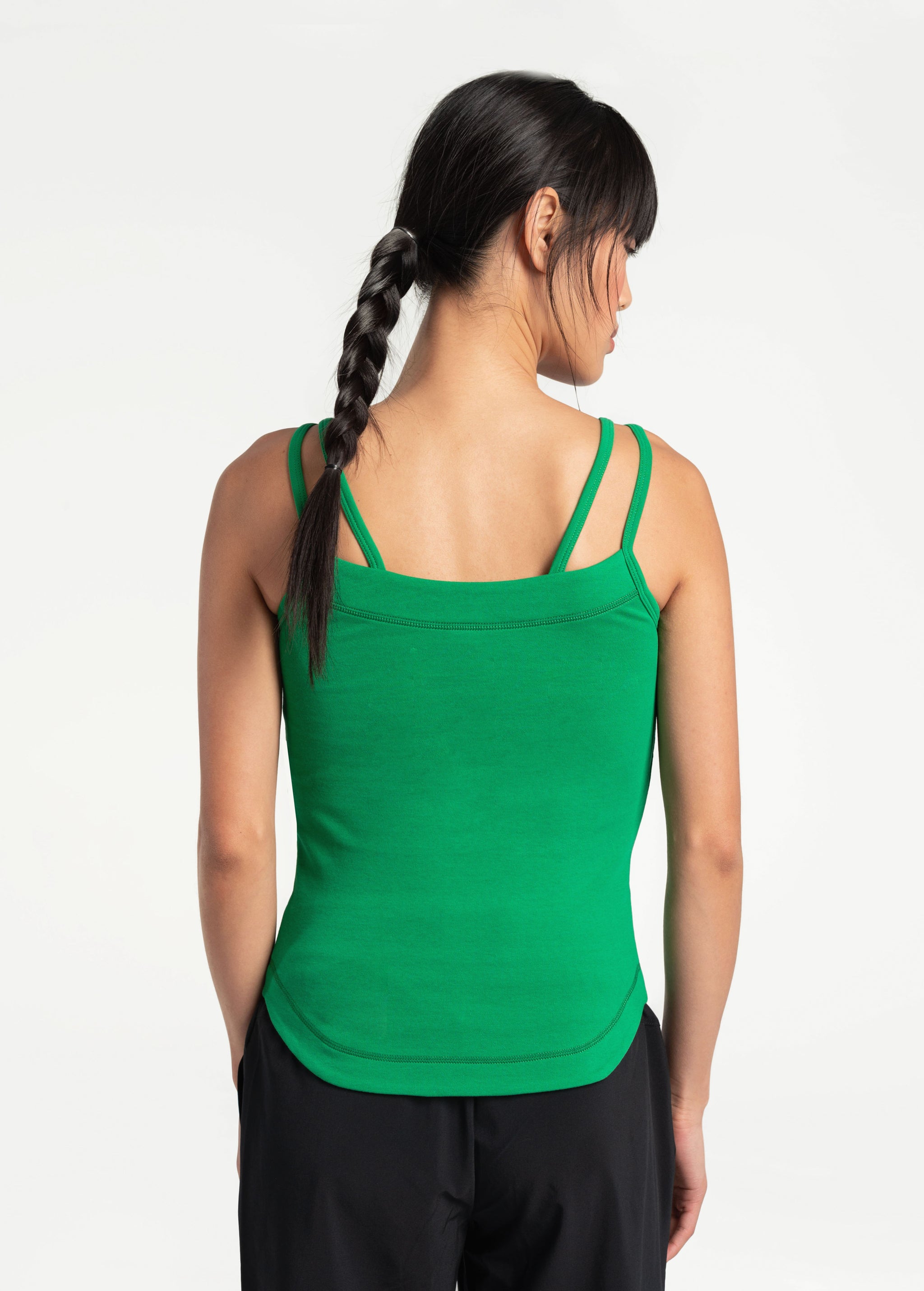 Lolë Organic Cotton Tank Top in Jade green — comfort comes easy with this organic cotton tank top