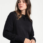 Lolë Vanier Funnel-Neck Pullover Sweater in black