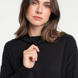 Lolë Vanier Funnel-Neck Pullover Sweater in black