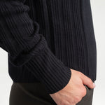 Lolë Vanier Funnel-Neck Pullover Sweater in black