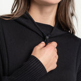 Lolë Vanier Funnel-Neck Pullover Sweater in black