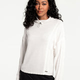 Lolë Vanier Funnel-Neck Pullover Sweater in Gardenia cream