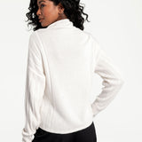 Lolë Vanier Funnel-Neck Pullover Sweater in Gardenia cream