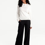 Lolë Vanier Funnel-Neck Pullover Sweater in Gardenia cream