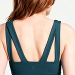 Lolë Step Up Bra in emerald — this high-support longline sports bra sets you in motion
