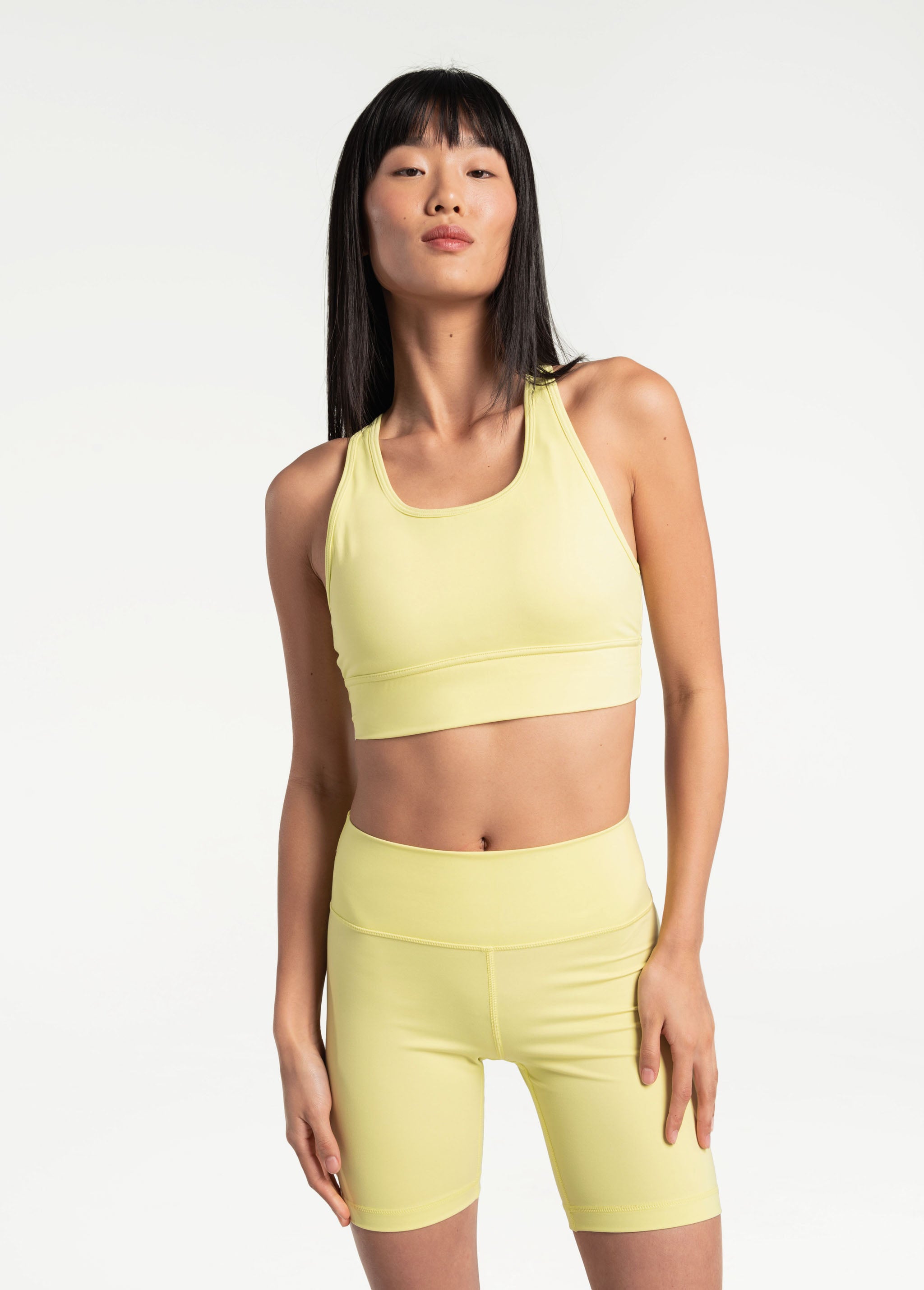 Lolë Comfort Stretch Bra in Daiquiri pale yellow