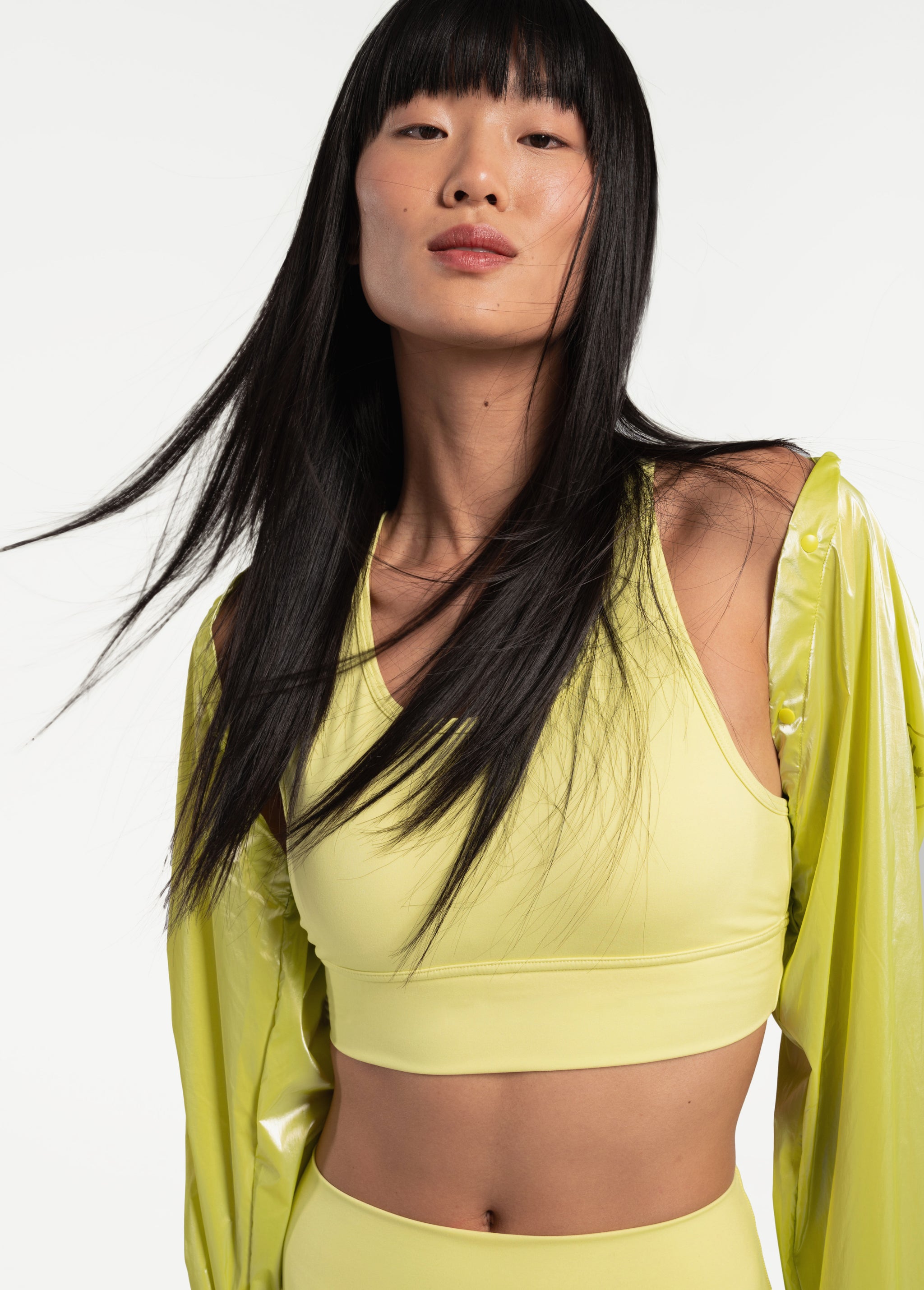 Lolë Comfort Stretch Bra in Daiquiri pale yellow