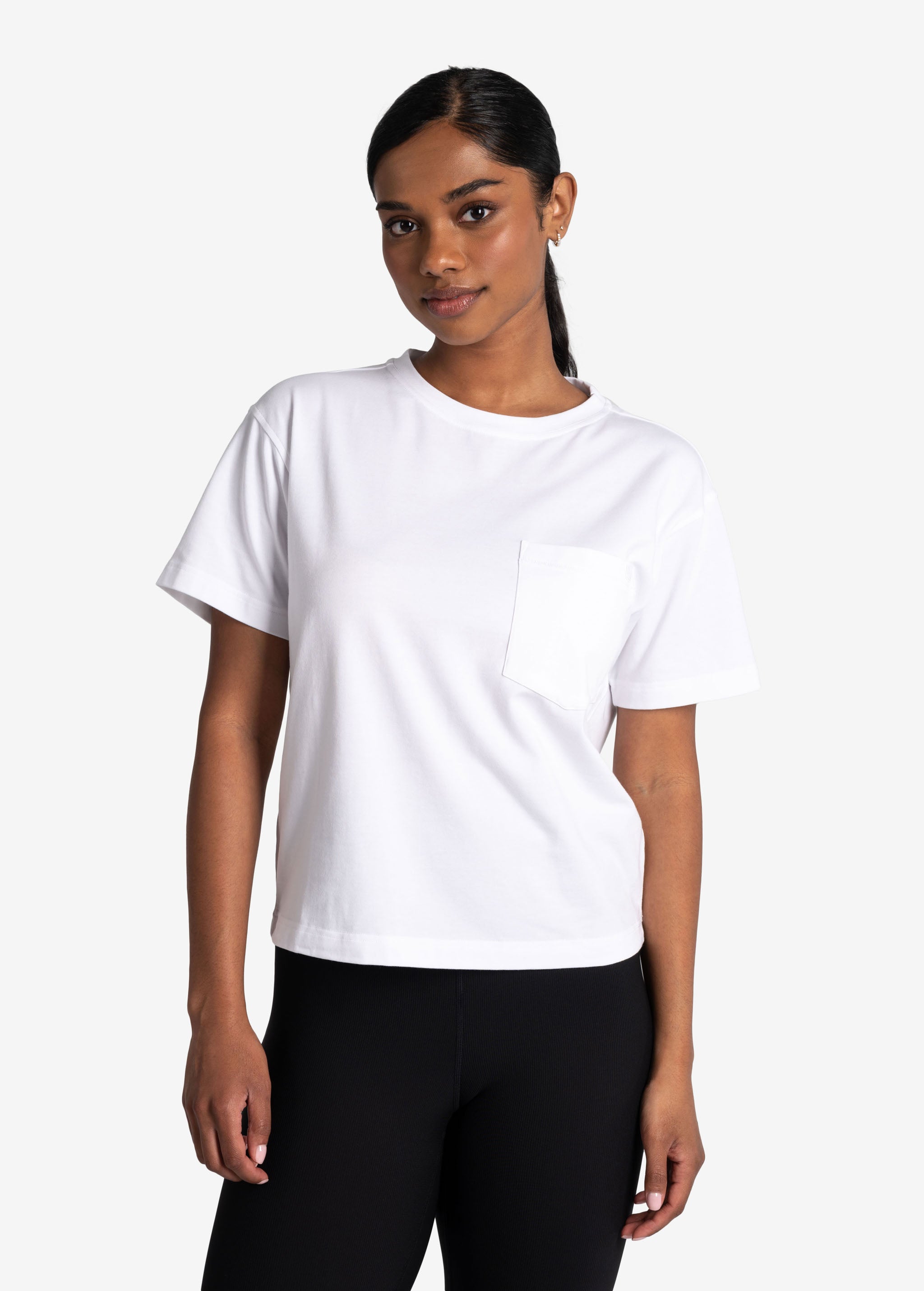 Lolë Effortless Cotton Tee in white — a t-shirt to reach for again and again
