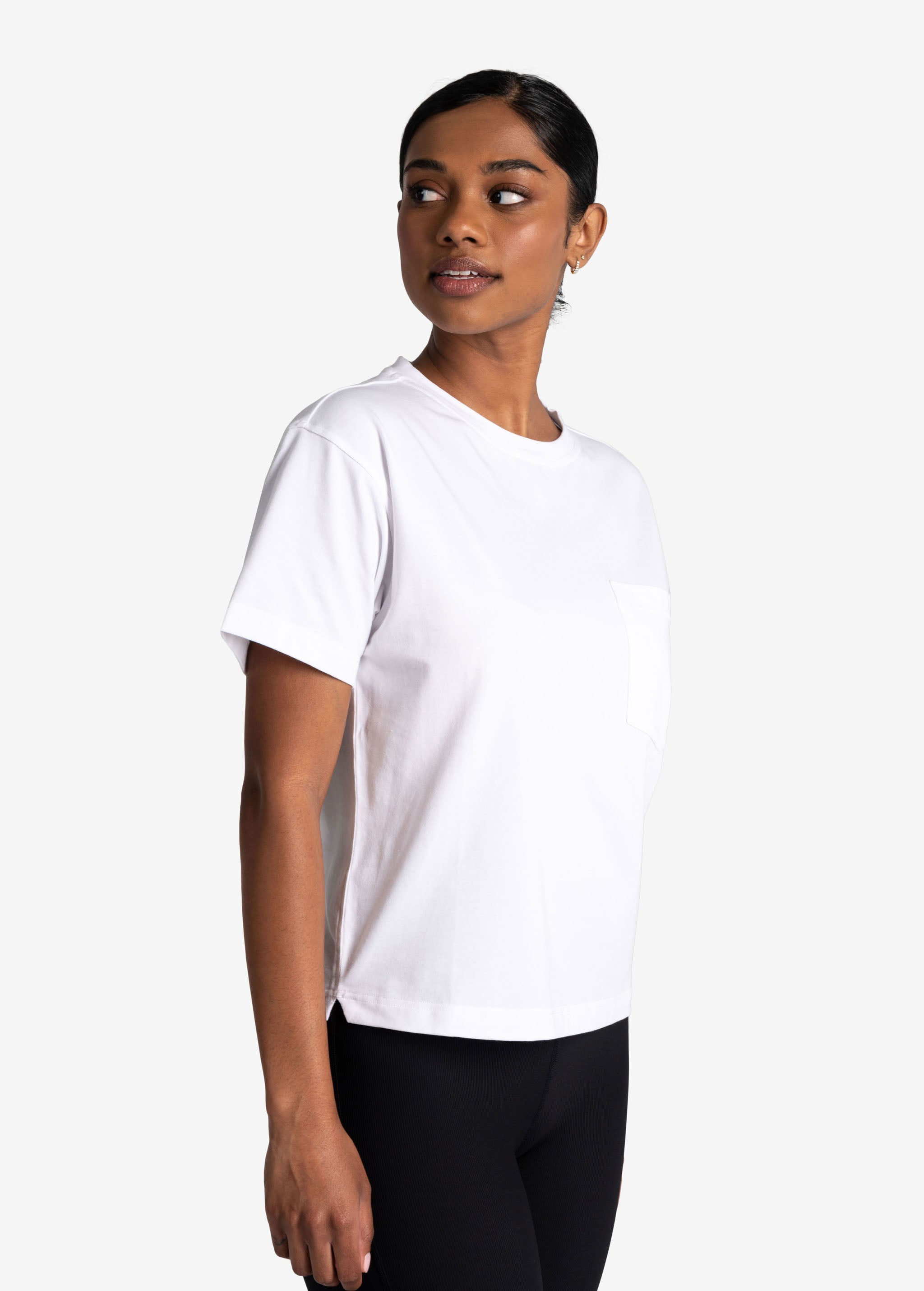 Lolë Effortless Cotton Tee in white — a t-shirt to reach for again and again