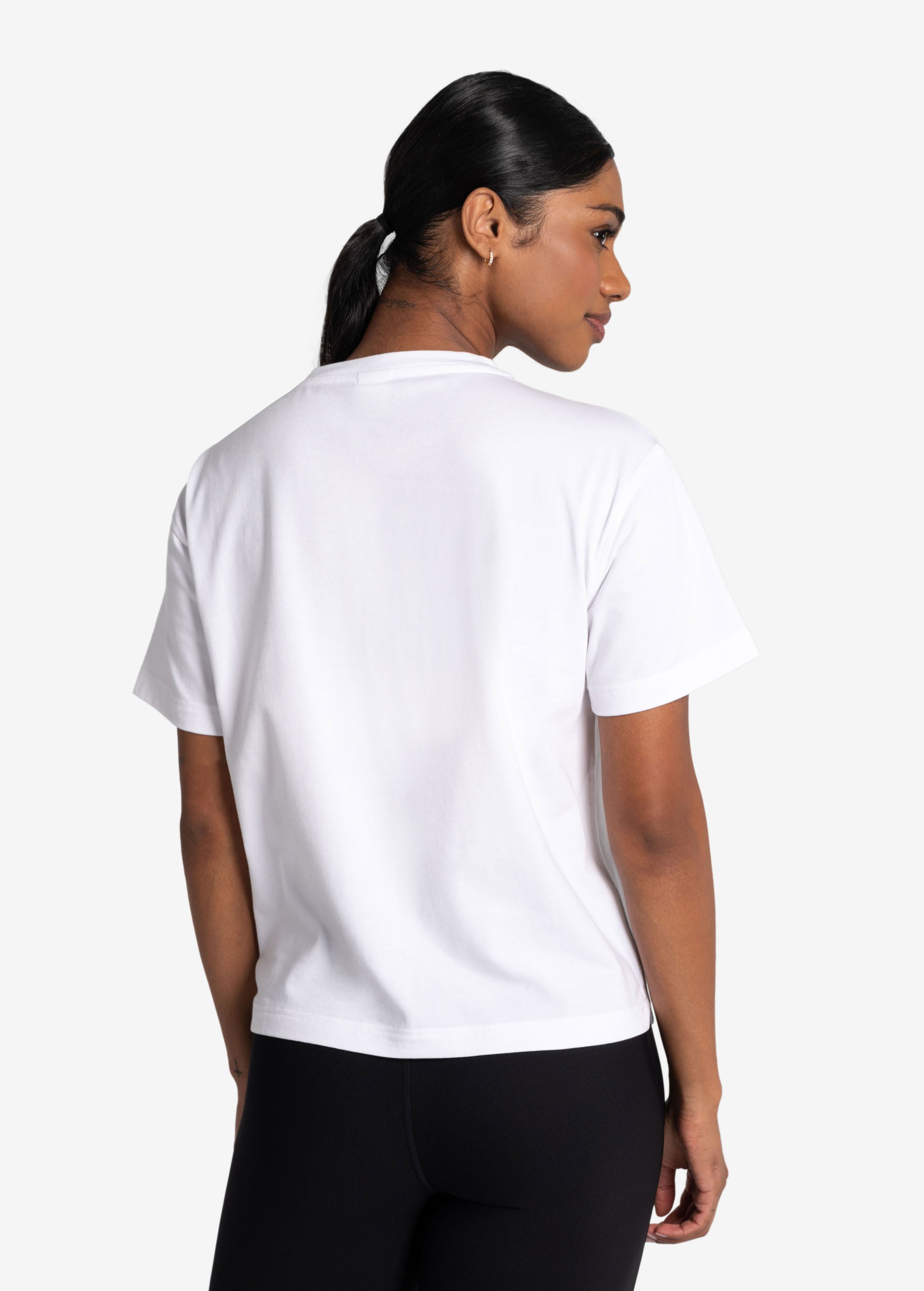 Lolë Effortless Cotton Tee in white — a t-shirt to reach for again and again