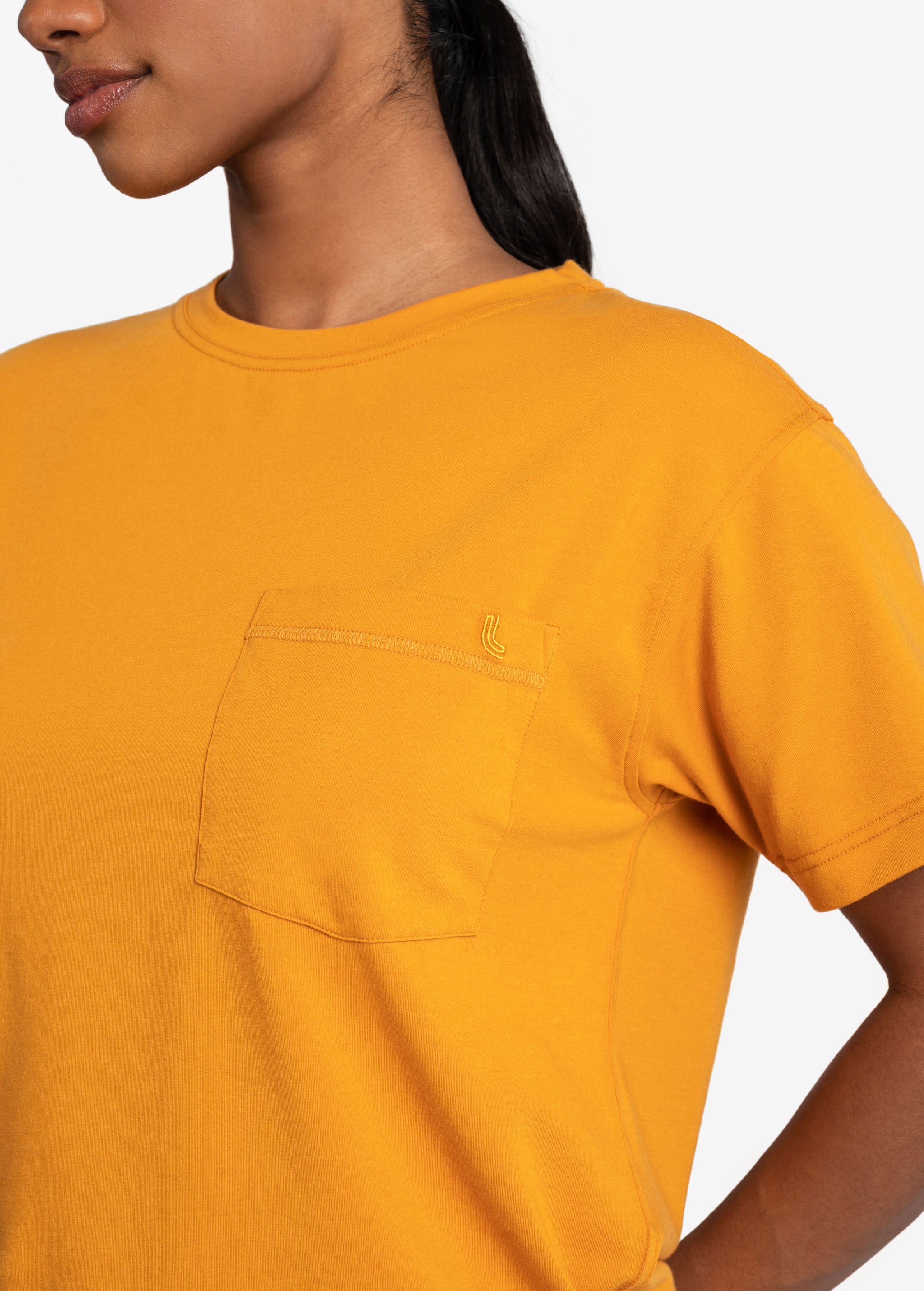 Lolë Effortless Cotton Tee in gold — a t-shirt to reach for again and again