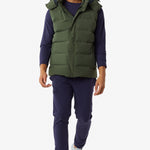 Lolë Odin Down Vest in Kombu olive green