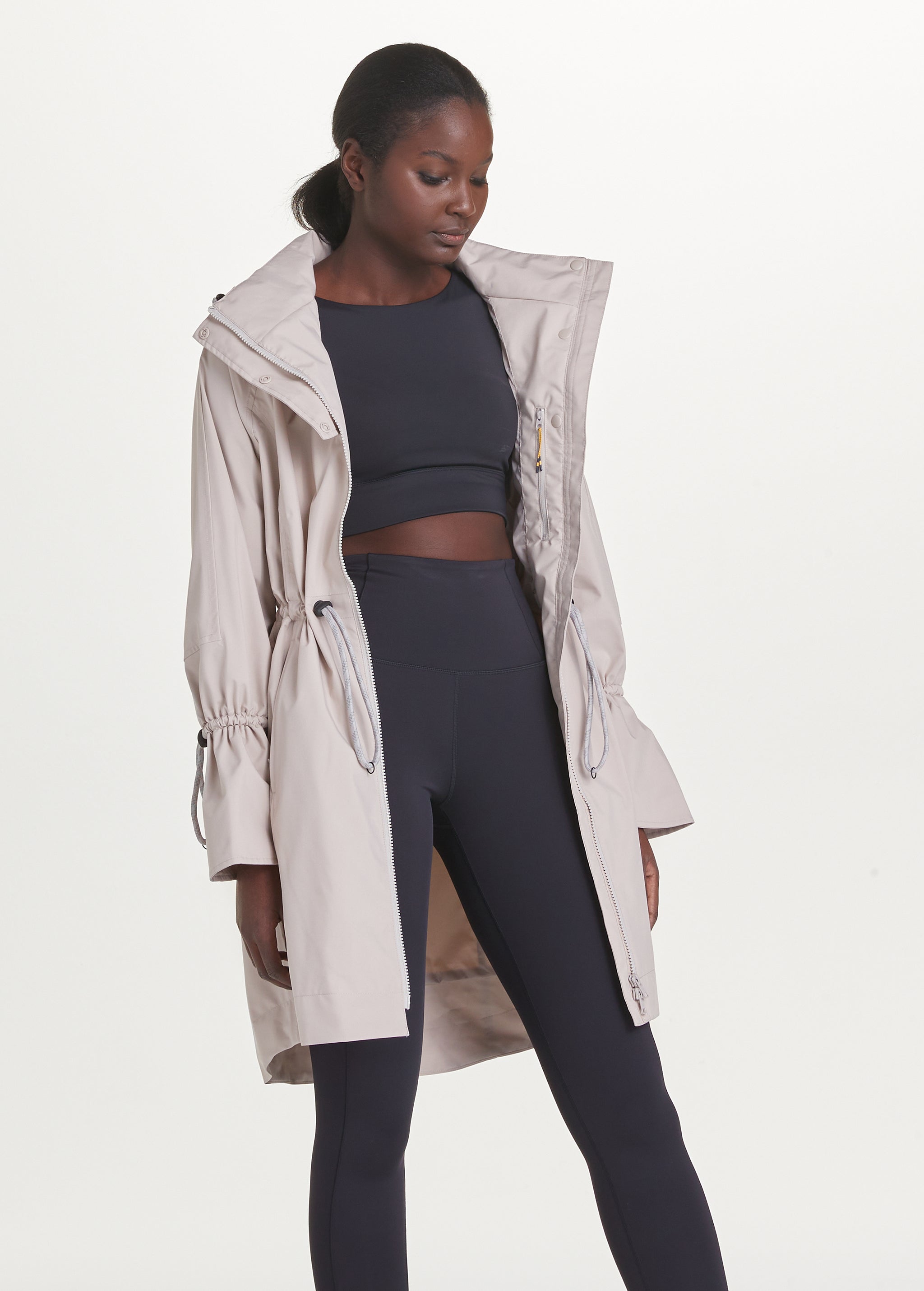 Lolë Piper Rain Jacket in Abalone pale greige