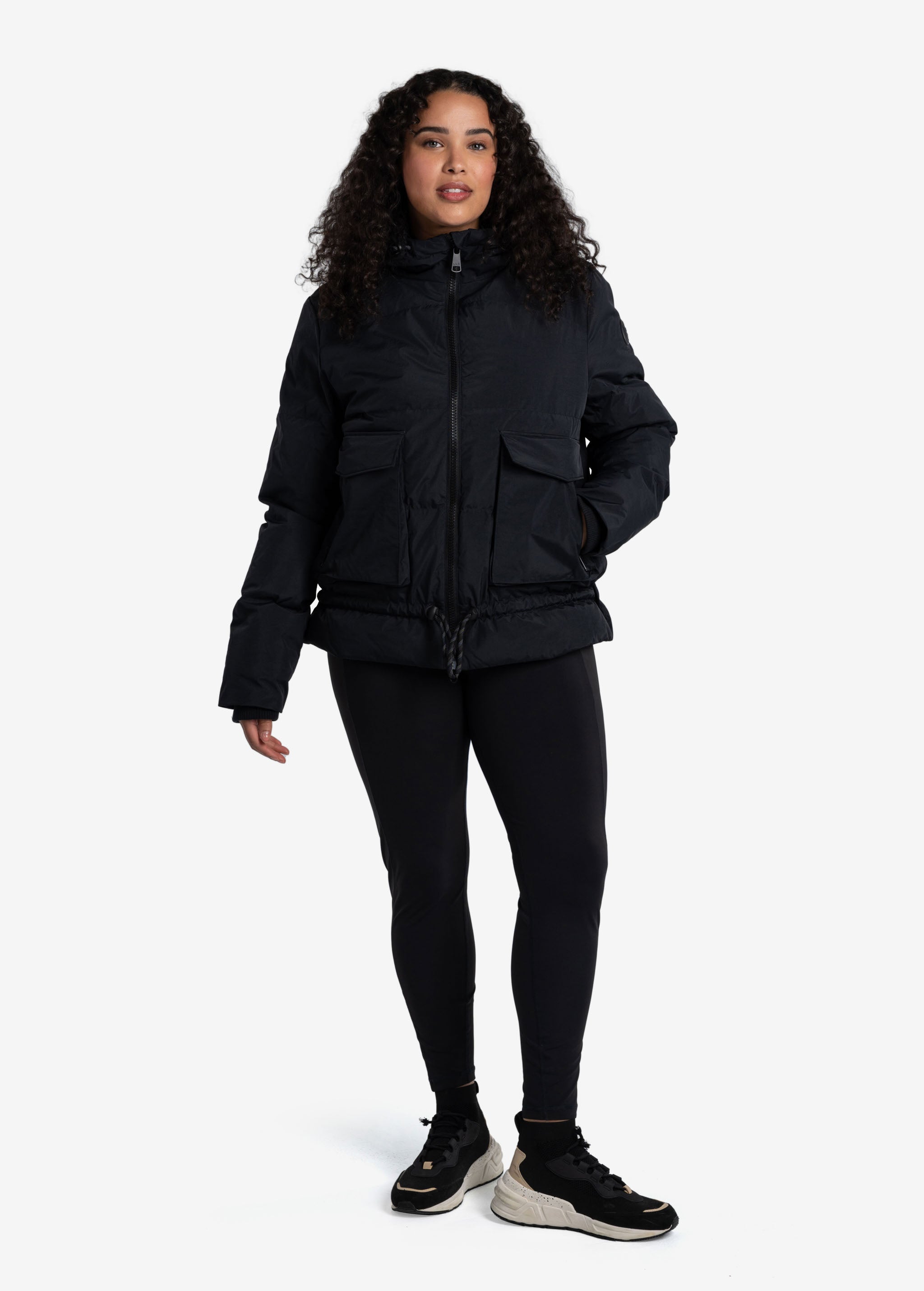 Lolë Kylee Synth Down Jacket in black — complete with an inner pocket, in a relaxed silhouette