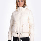 Lolë Kylee Synth Down Jacket in Gardenia cream — complete with an inner pocket, in a relaxed silhouette