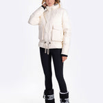 Lolë Kylee Synth Down Jacket in Gardenia cream — complete with an inner pocket, in a relaxed silhouette
