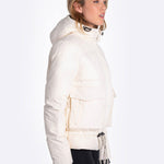 Lolë Kylee Synth Down Jacket in Gardenia cream — complete with an inner pocket, in a relaxed silhouette