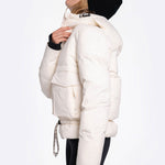 Lolë Kylee Synth Down Jacket in Gardenia cream — complete with an inner pocket, in a relaxed silhouette