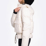 Lolë Kylee Synth Down Jacket in Gardenia cream — complete with an inner pocket, in a relaxed silhouette