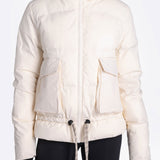 Lolë Kylee Synth Down Jacket in Gardenia cream — complete with an inner pocket, in a relaxed silhouette