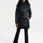 Claudia Down Jacket Women's Fall Puffer Jackets Long Coats – Lole